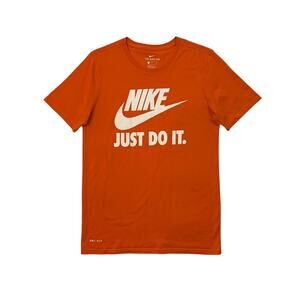 Nike T Shirt Mens S Marmalade DriFit Just Do It Swoosh Short Sleeve Athletic Cut
